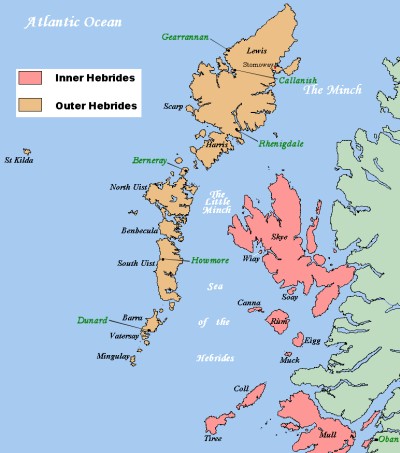 Map of The Hebrides 